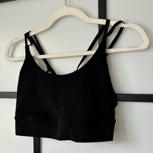 [M] Baseline Black Double Strap Cross Back Medium Support Sports Bra EUC